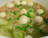 Hình bước làm 3 của món Canh mướp nấu viên và tép khô
