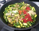A picture of step 3 of Masala Bhindi fry.