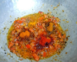 A picture of step 2 of Madurai muttai kari dosa / Madurai egg keema dosa.