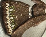 A picture of step 3 of Khajoor anjeer nuts chania choli cake.