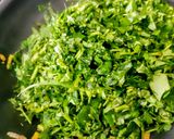 A picture of step 6 of Kalmi saag (Water Spinach).