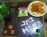 A picture of step 6 of Tricolour chatpati papad chat and salad art 🇮🇳.