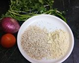 A picture of step 1 of Oats besan chilla.