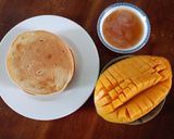 Hình bước làm 1 của món Pancake trái cây