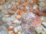 BONDIOLA AL HORNO CON MOSTAZA, MANDARINA, CEBOLLAS Y MANZANAS 🧅🍊🍎🥰😍🍎🧅🍊😍🥰💪💪💪