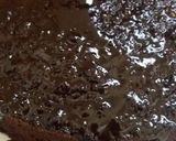 A picture of step 8 of Cookpad special saucy dark chocolate cake.
