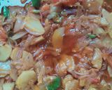 A picture of step 5 of Aloo Karele.