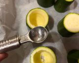 A picture of step 1 of Stuffed Zucchini with Cheese and Potato.