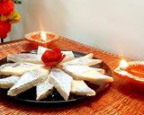 A picture of step 8 of Kaju Katli.
