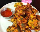 A picture of step 4 of Corn Palak Pakoda.