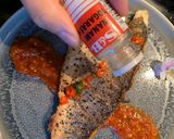 A picture of step 6 of Pan fried sea-bass with spicy nam pla prik dipping sauce.