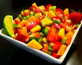 A picture of step 4 of Mike's Spicy Mango Strawberry Salsa.