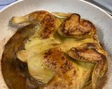 A picture of step 2 of Shqmeruli - Georgian chicken with garlic 🧄.
