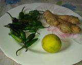 A picture of step 1 of Ginger and green chilli pickle.