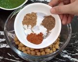 A picture of step 1 of Samosa Chat.