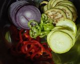 Foto del paso 1 de la receta: Ratatouille de berenjena, zucchini y algo más