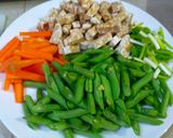 Foto langkah ke 1 dari resep Sayur Tumis Santan (Sayur Lodeh Bumbu Iris Buncis,Wortel,Tempe).