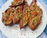 A picture of step 4 of Avocado Salsa stuffed Roasted Sweet Potatoes in 30 minutes.