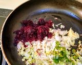A picture of step 2 of Veg Momos (with beetroot stuffing).