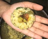 A picture of step 8 of Bhata dalma Arancini.