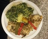 Foto del paso 10 de la receta: Pollo al horno con arroz y salsa de espinacas