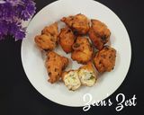 A picture of step 4 of Black Gram Fritters with Leek.