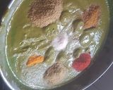 A picture of step 11 of Aloo palak with makhani gravy.