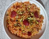 A picture of step 4 of Gajar rice.