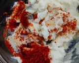 A picture of step 3 of Achari cheese spread.