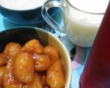 Foto langkah ke 3 dari resep Pisang Karamel Bubur Sumsum dengan Sirup Susu Coco Pandan.
