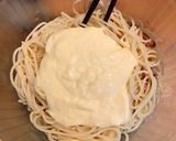 Hình bước làm 5 của món Mì Ý (Spaghetti) Carbonara Cream Cheese