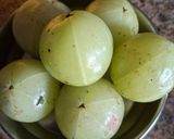 A picture of step 1 of Amla pickle in mustard oil.