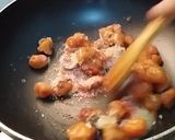 A picture of step 4 of Plum sauce in two different way.