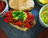 Mexikói tortaszendvics sült babbal zöldségekkel, baconnel recept fázis 7 fotója