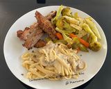 A picture of step 2 of Carbonara Pasta with Grilled Lamb Ribs.