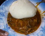 A picture of step 6 of Ogbono soup.