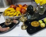 A picture of step 3 of Moong dal jaggery payesh meetha Aloo.