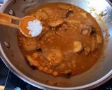 A picture of step 4 of Raw Banana and white peas curry.