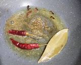 A picture of step 4 of Chole ragda with potato pattice.