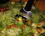 Foto del paso 1 de la receta: Verduras salteadas a la plancheta con torre de arroz