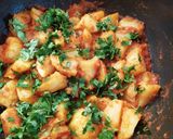 A picture of step 3 of Lasaniya bataka # Spicy potato# Garlic potato.