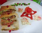 A picture of step 5 of Carrot cheese pomegranate roll dosa.