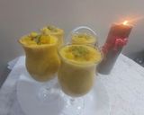 A picture of step 6 of Totapuri mango with sago and chia seeds Milk custard pudding.