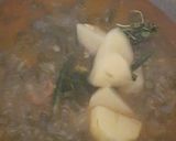 A picture of step 3 of Mutton beans with alu.