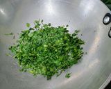 A picture of step 1 of Methi Leaves Kadhi.