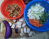 Gambar langkah 1 resipi Lontong, Sayur Lodeh & Kuah Kacang.