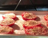 A picture of step 2 of Broiled fresh garlic parm tomatoes.