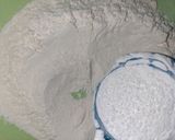 A picture of step 1 of Souffle pancakes (heart shaped).