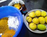 A picture of step 3 of Hari mirch adrek or leemo ka achar.