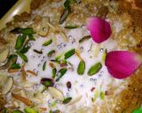 A picture of step 9 of Ghevar cake.